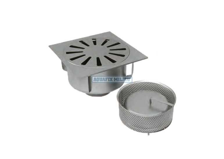 P020 vloerput RVS floordrain